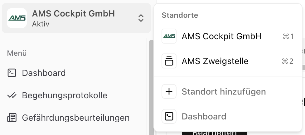 Standort Wechseln