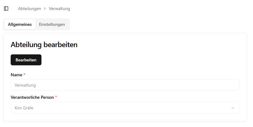 Abteilung Bearbeiten