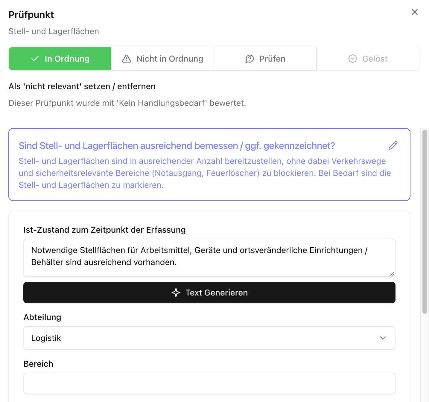 Prüfpunkt Details