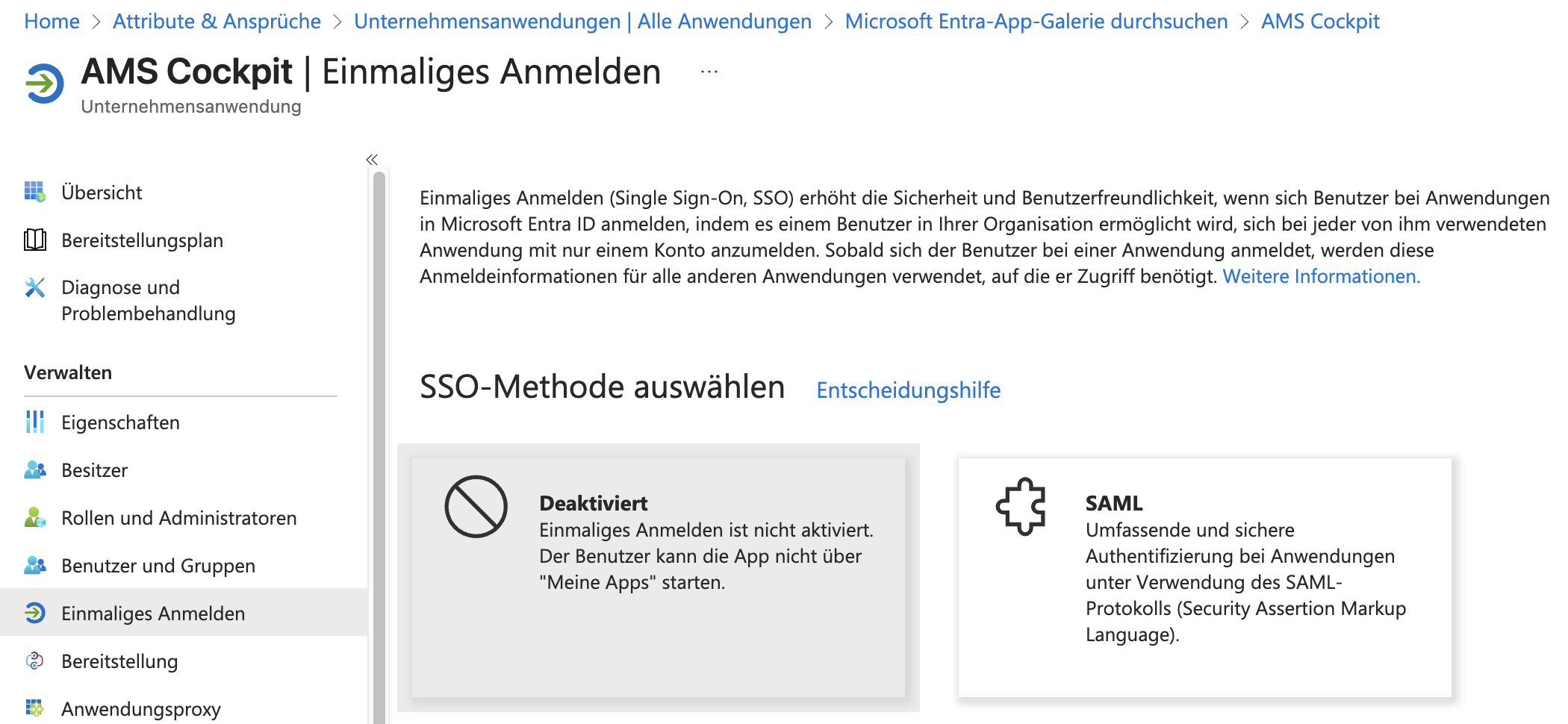 SAML Einstellungen_